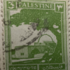 Palestine stamp, green, showing mosque