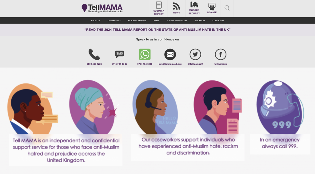 Tell Mama, screenshot, 10 March 2025 
